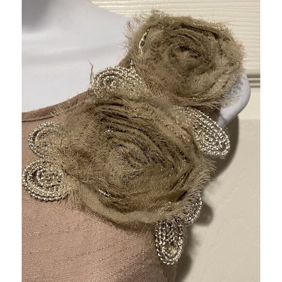 LADY NOIZ Top Women M Ruffle Sleeveless Asymetrical Peasant Gauze Flower - Picture 10 of 12